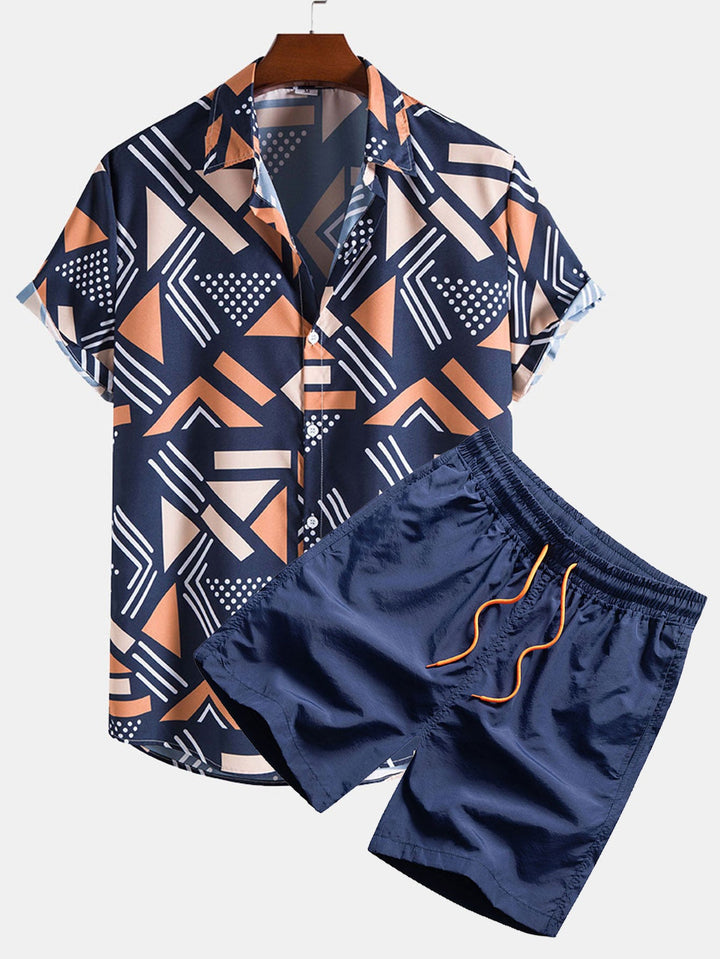 Pythagor | Print Summer Set - Shirt & Shorts