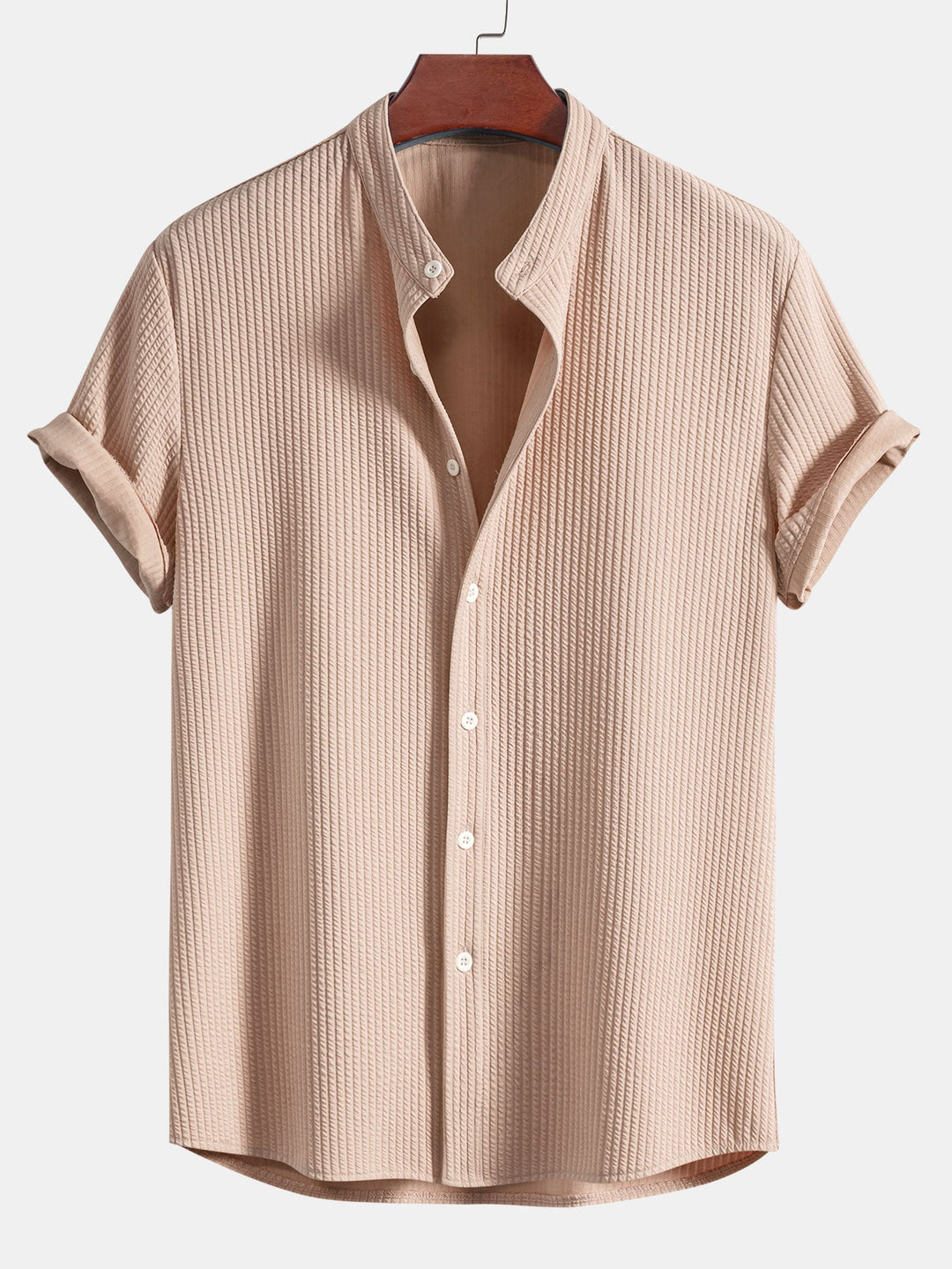 Gusto | Ribbed Stand Summer Collar Shirt