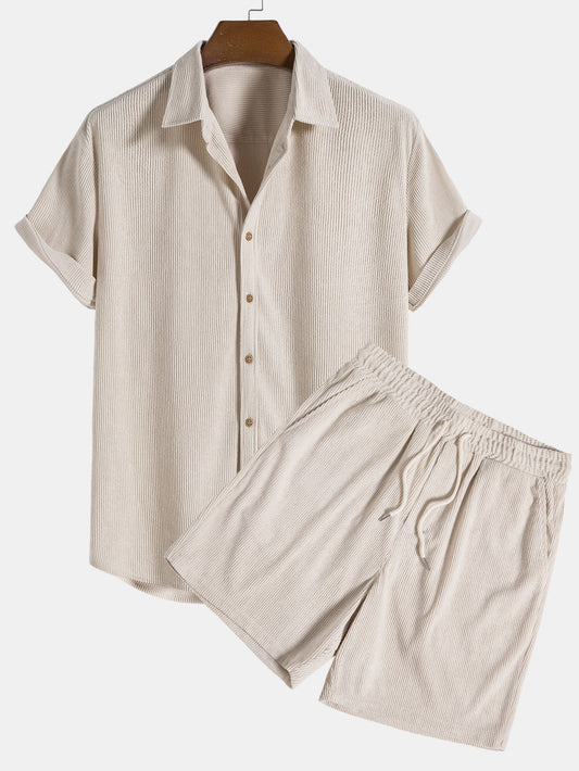 Grace | Corduroy Summer Set - Shirt & Shorts