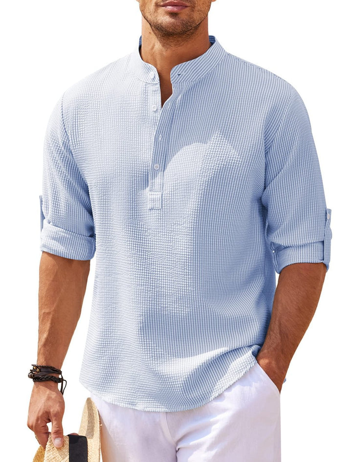 MG | Contemporary linen Henley shirt