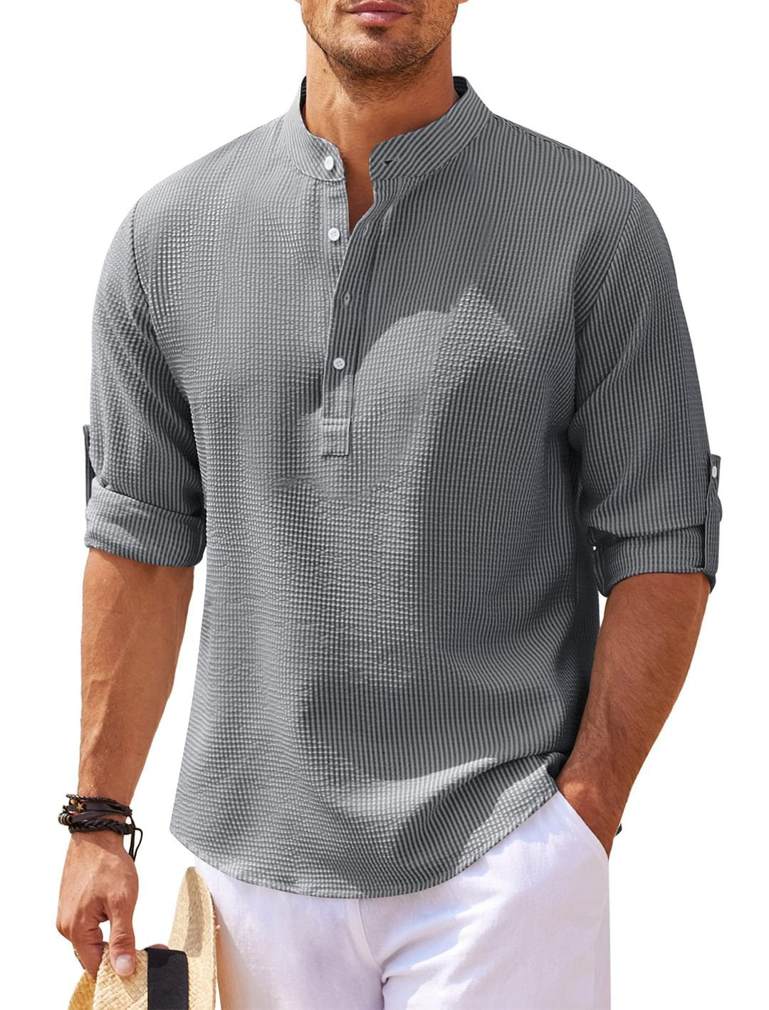 MG | Contemporary linen Henley shirt