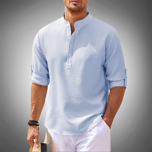 MG | Contemporary linen Henley shirt