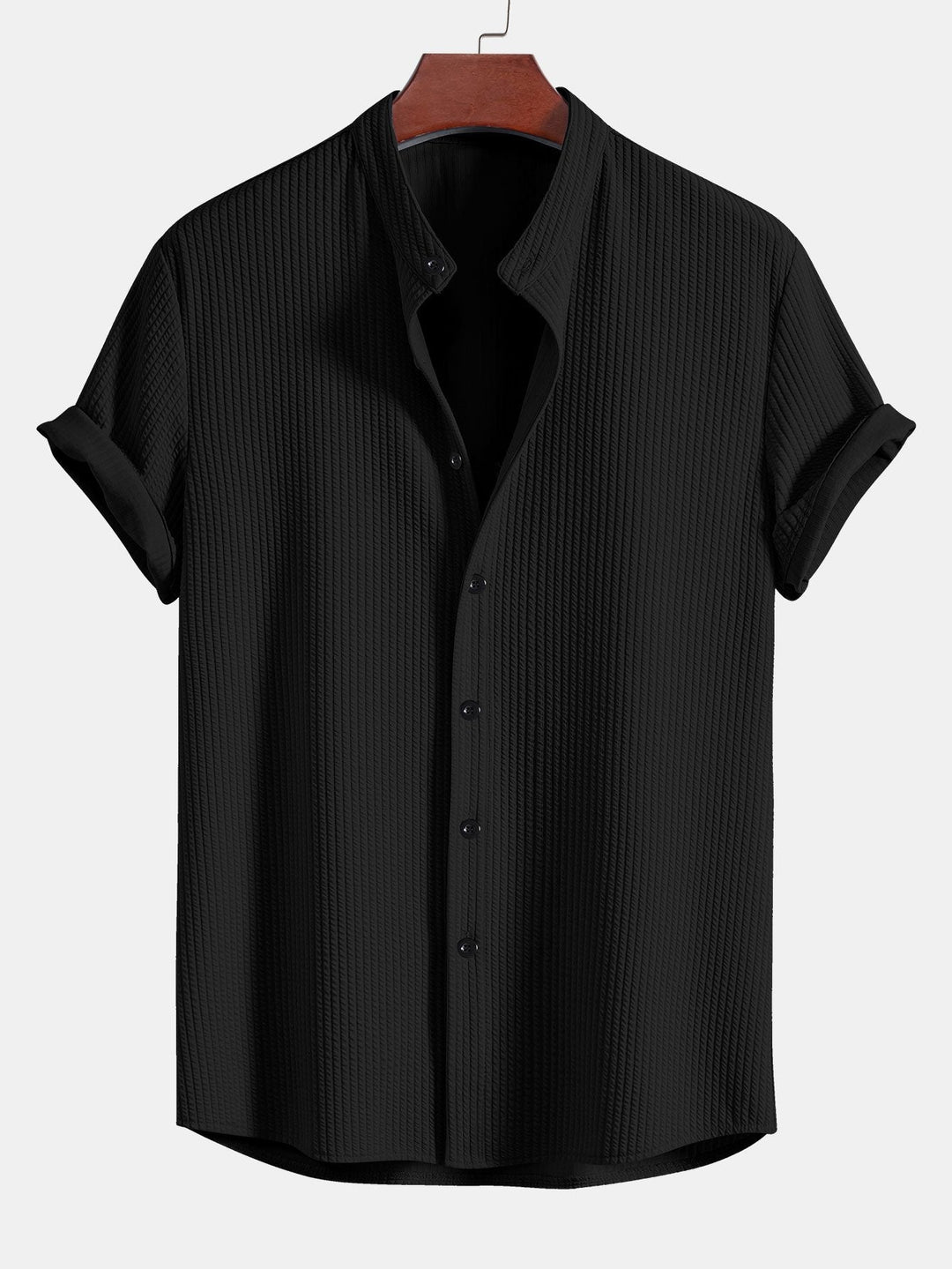 Gusto | Ribbed Stand Summer Collar Shirt