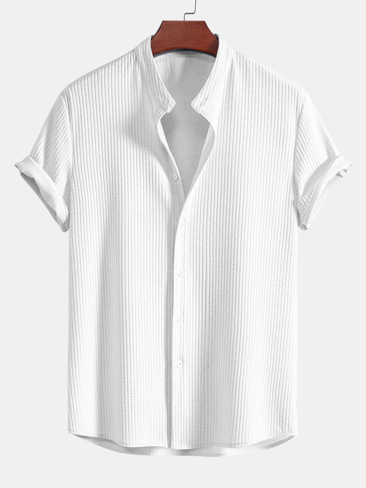 Gusto | Ribbed Stand Summer Collar Shirt