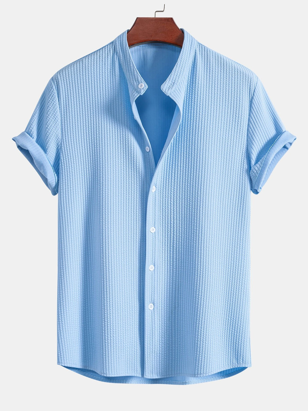 Gusto | Ribbed Stand Summer Collar Shirt