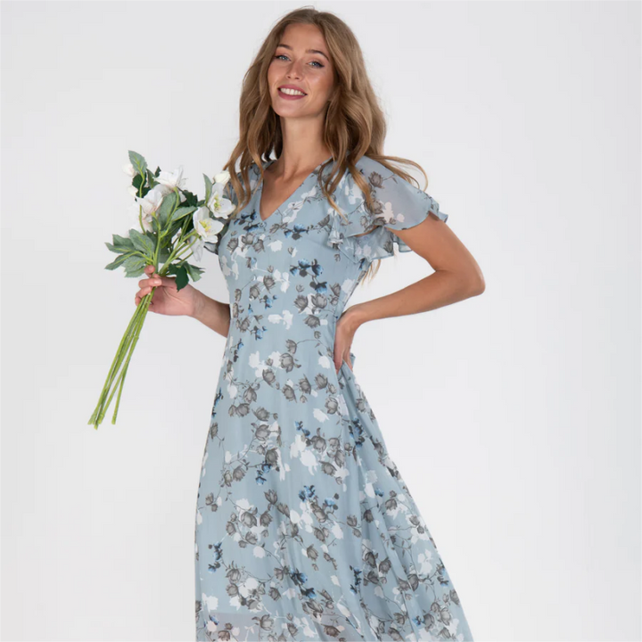 Jasmine | V-neck floral maxi dress