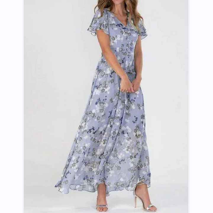 Jasmine | V-neck floral maxi dress