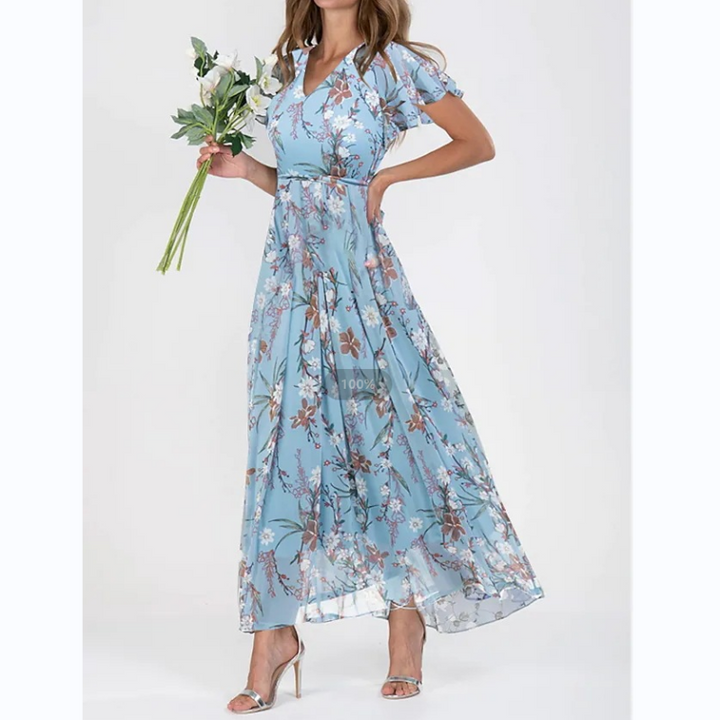 Jasmine | V-neck floral maxi dress