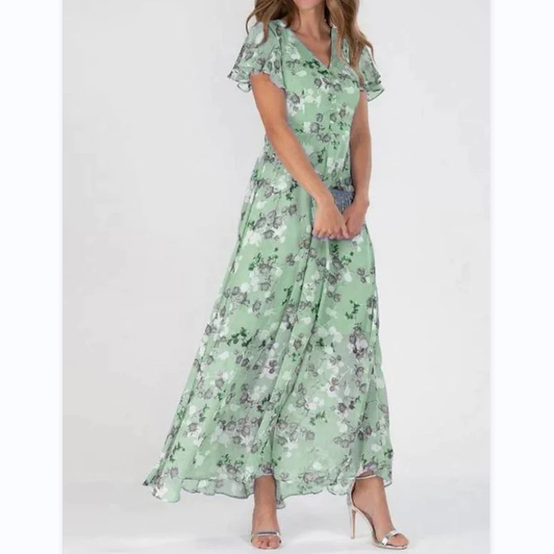 Jasmine | V-neck floral maxi dress