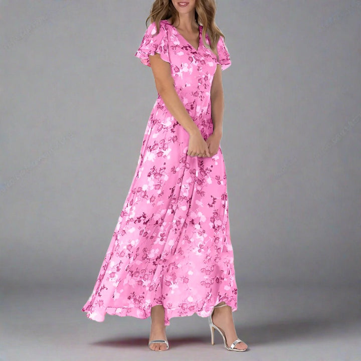 Jasmine | V-neck floral maxi dress