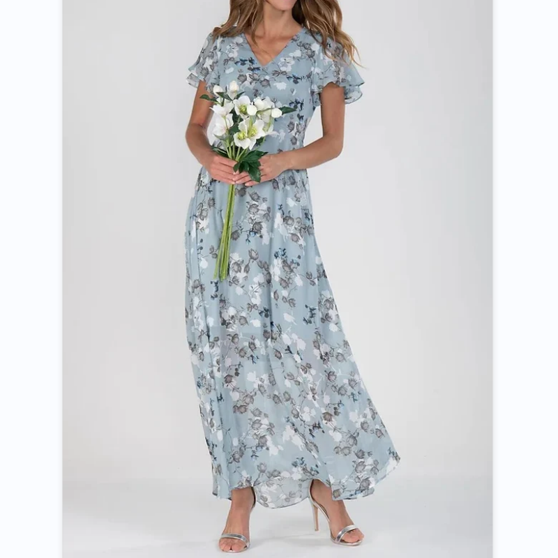 Jasmine | V-neck floral maxi dress