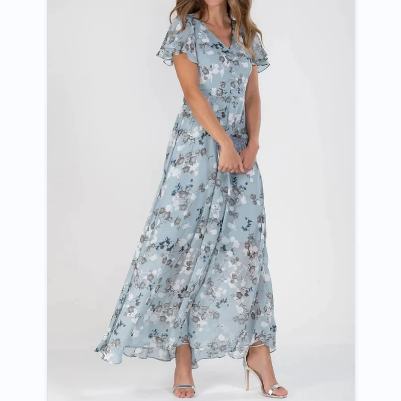 Jasmine | V-neck floral maxi dress